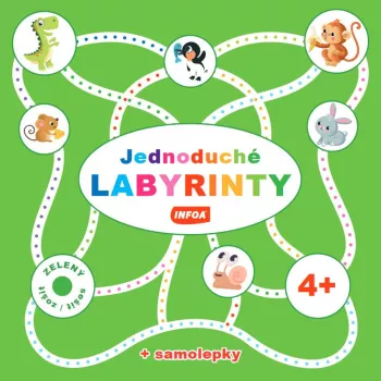  Jednoduché labyrinty - zelený sešit / zošit + samolepka (CZ/SK vydanie) (VÝPRODEJ)